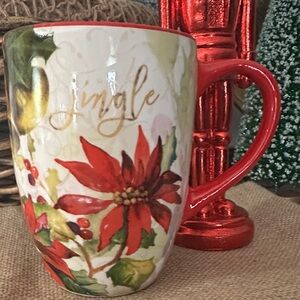 Certified International Red and Green Holiday Mug